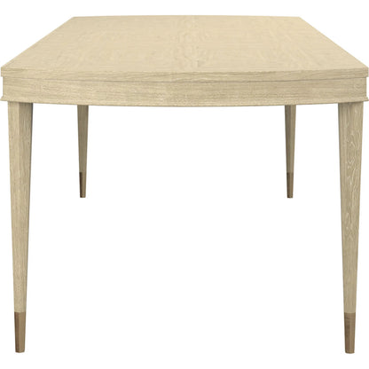 Eave Rectangular Dining Table by A.R.T. Furniture in sundrenched oak. Made from parawood solids, white oak veneer in a transitional style.