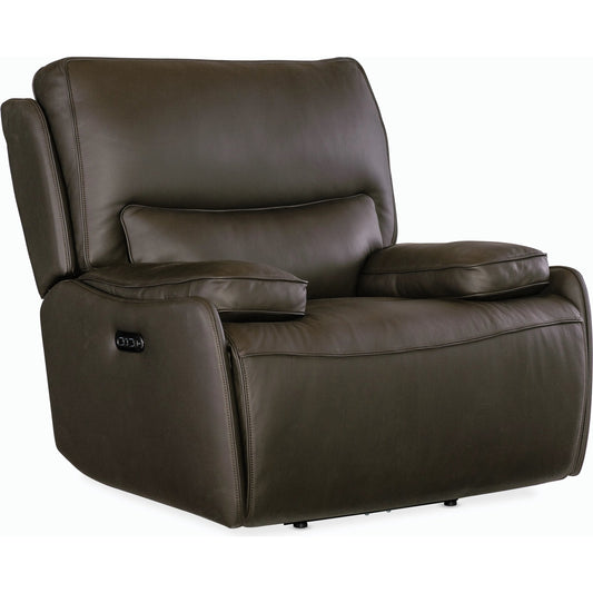 Kramer Zero Gravity Power Recliner w/ Power Headrest by Hooker Furniture. Made from leather in a modern style.