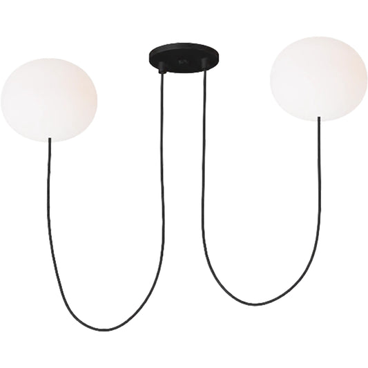 Helium Small 2 Light Chandelier by Visual Comfort & Co. in matte black. Made from steel in a unique style.
