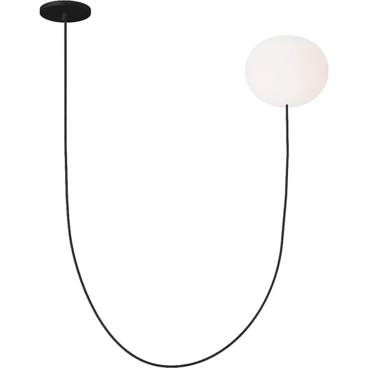 Helium Medium 1 Light Chandelier by Visual Comfort & Co. in matte black. Made from steel in a unique style.