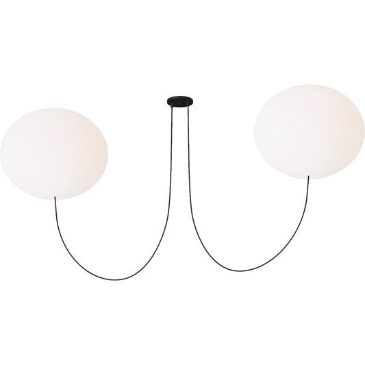 Helium X-Large 2 Light Chandelier by Visual Comfort & Co. in matte black. Made from steel in a unique style.