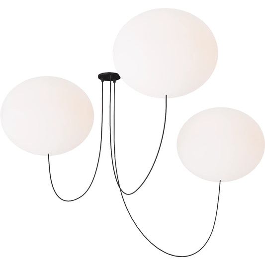 Helium X-Large 3 Light Chandelier by Visual Comfort & Co. in matte black. Made from steel in a unique style.