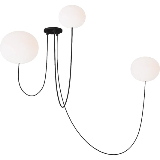 001 SI-2237951 | Primary Silo | Helium Array 3 Light Chandelier by Visual Comfort & Co. in matte black. Made from steel in a unique style.