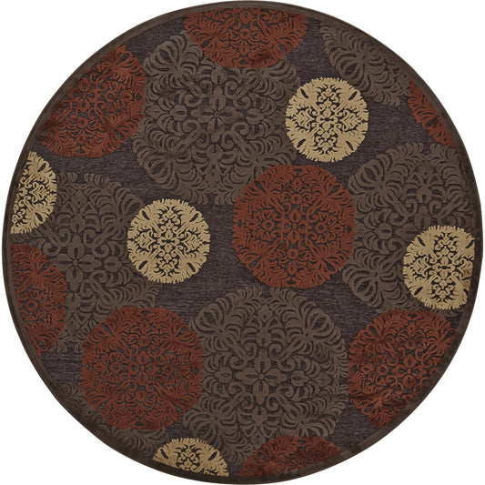 Saphir Transitional Polka Dots Rug - 3795F by Feizy in taupe, red, tan. Made from unique in a unique style.