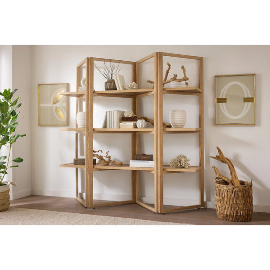 Retreat Folding Etagere by Hooker Furniture in dune. Made from oak veneers in a cottage & farmhouse style.