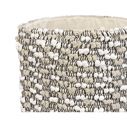Grandcanyon Basket by Pasargad Home in white. Made from cotton in a eclectic & global style.