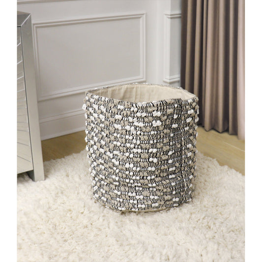 Grandcanyon Basket by Pasargad Home in white. Made from cotton in a eclectic & global style.