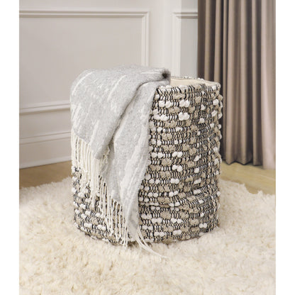Grandcanyon Basket by Pasargad Home in white. Made from cotton in a eclectic & global style.