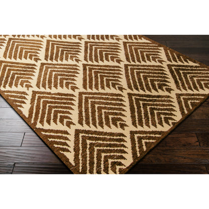 Pueblo PBL-6001 Rug by Surya in dark brown, beige. Made from 100% wool in a unique style.