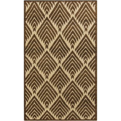 Pueblo PBL-6001 Rug by Surya in dark brown, beige. Made from 100% wool in a unique style.