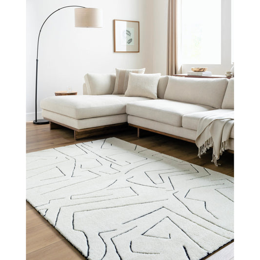 Portobello Rug - 32870 by Livabliss in cream, black. Made from main: 100% wool in a unique style.