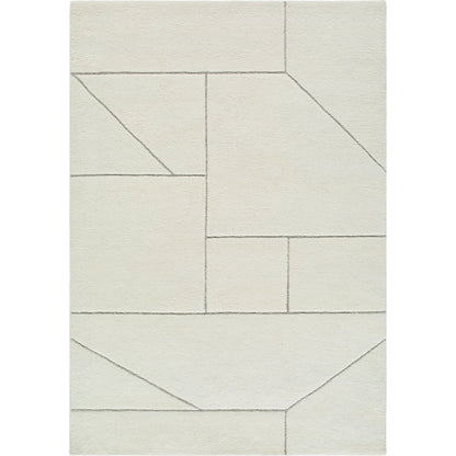 Portobello PBO-2316 Rug by Livabliss in ivory, charcoal. Made from wool in a unique style.