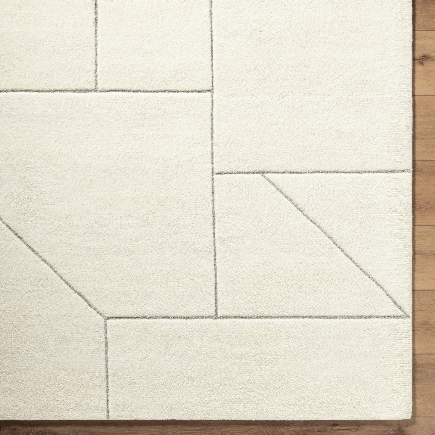 005 SI-2257967,SI-2257968,SI-2257969 | Closeup | Portobello PBO-2316 Rug by Livabliss in ivory, charcoal. Made from wool in a unique style.