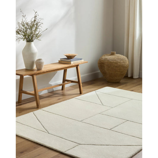 Portobello PBO-2316 Rug by Livabliss in ivory, charcoal. Made from wool in a unique style.