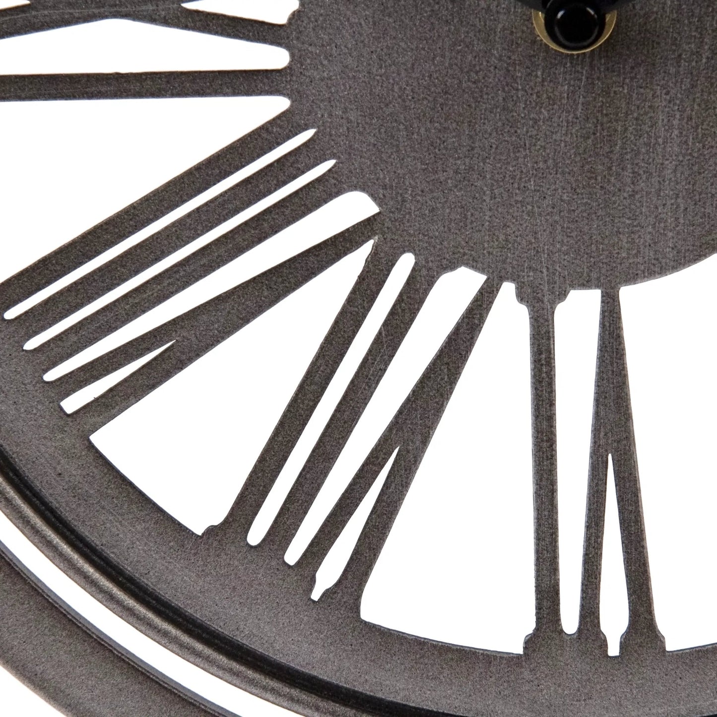 002 SI-2448963 | Closeup | Distressed Silver Table Clock by Zentique in distressed silver. Made from iron in a cottage & farmhouse style.