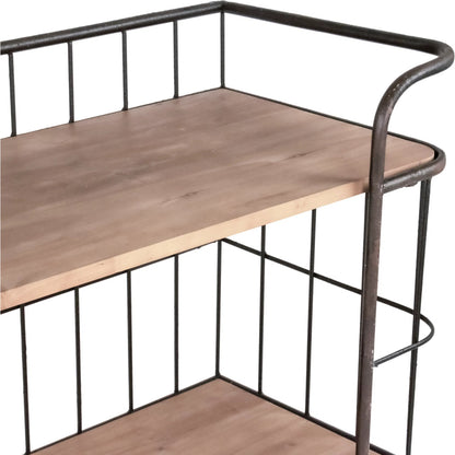 Iron Shelf by Zentique in black iron, natural finish. Made from iron, wood in a transitional style.