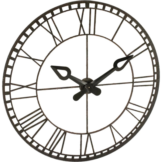 Distressed Iron Wall Clock by Zentique in distressed iron. Made from iron in a cottage & farmhouse style.