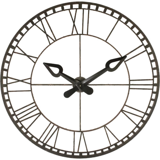 Distressed Iron Wall Clock by Zentique in distressed iron. Made from iron in a cottage & farmhouse style.