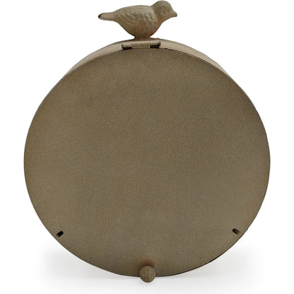 Distressed Off-White Table Clock by Zentique in rustic off-white. Made from iron in a cottage & farmhouse style.