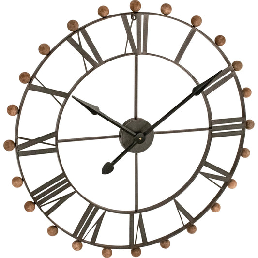 Distressed Bronze Wall Clock by Zentique in distressed bronze. Made from iron, wood in a cottage & farmhouse style.