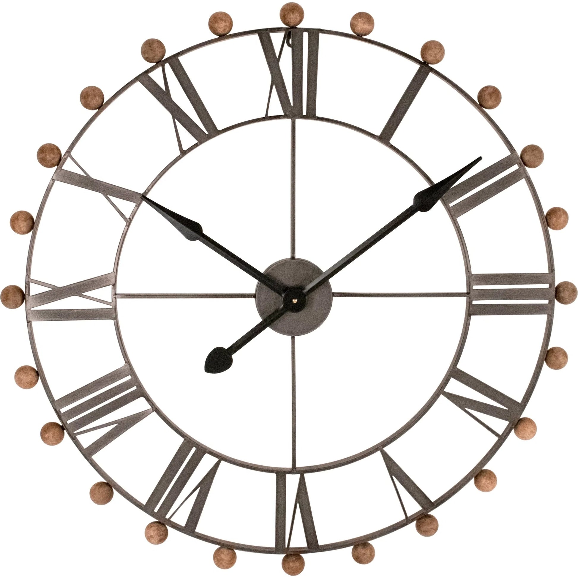 Distressed Bronze Wall Clock by Zentique in distressed bronze. Made from iron, wood in a cottage & farmhouse style.