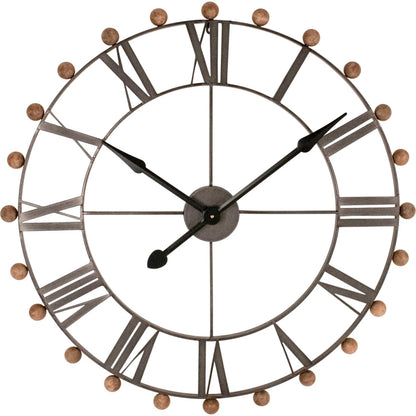 Distressed Bronze Wall Clock by Zentique in distressed bronze. Made from iron, wood in a cottage & farmhouse style.