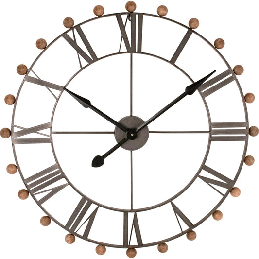 Distressed Bronze Wall Clock by Zentique in distressed bronze. Made from iron, wood in a cottage & farmhouse style.