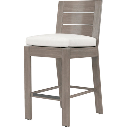 Laguna Outdoor Counter Stool by Sunset West in browns. Made from aluminum in a modern style.