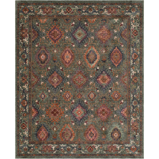 Pacific PCF-2302 Rug by Livabliss in teal, rust, plum, olive, coral. Made from polyester in a unique style.