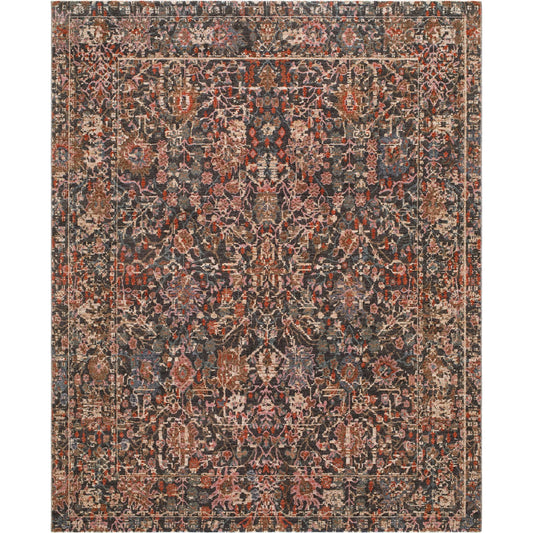 Pacific PCF-2305 Rug by Livabliss in rust, charcoal, ivory, slate blue, terracotta. Made from polyester in a unique style.