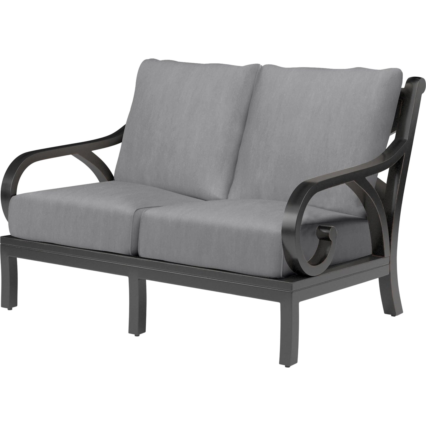 009 SI-2513643 | Primary Silo | Monterey Outdoor Loveseat by Sunset West in browns. Made from aluminum in a cottage & farmhouse style.