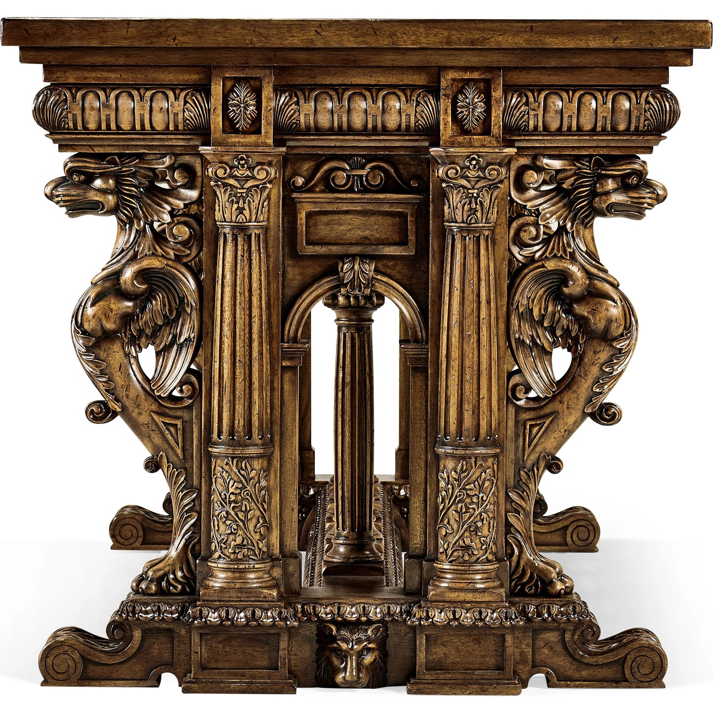 008 SR-847490 | Additional Silo | Windsor French Renaissance Style Library Table by Jonathan Charles in brown and medium antique walnut. Made from acacia in a traditional style.