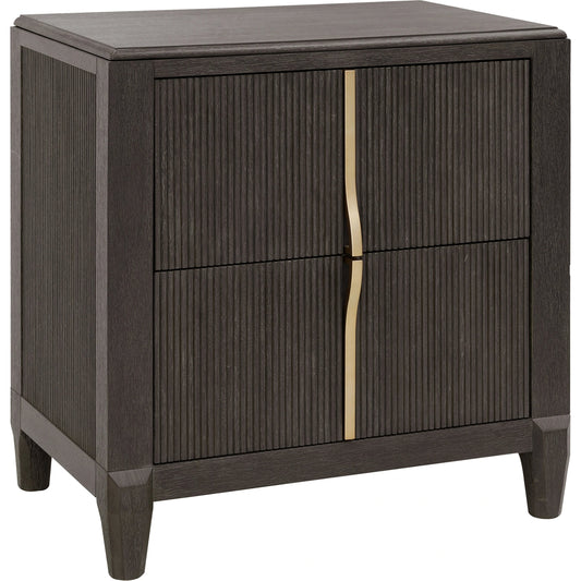 West End Loft Nightstand by Pulaski Furniture in tuxedo. Made from rubberwood in a modern style.