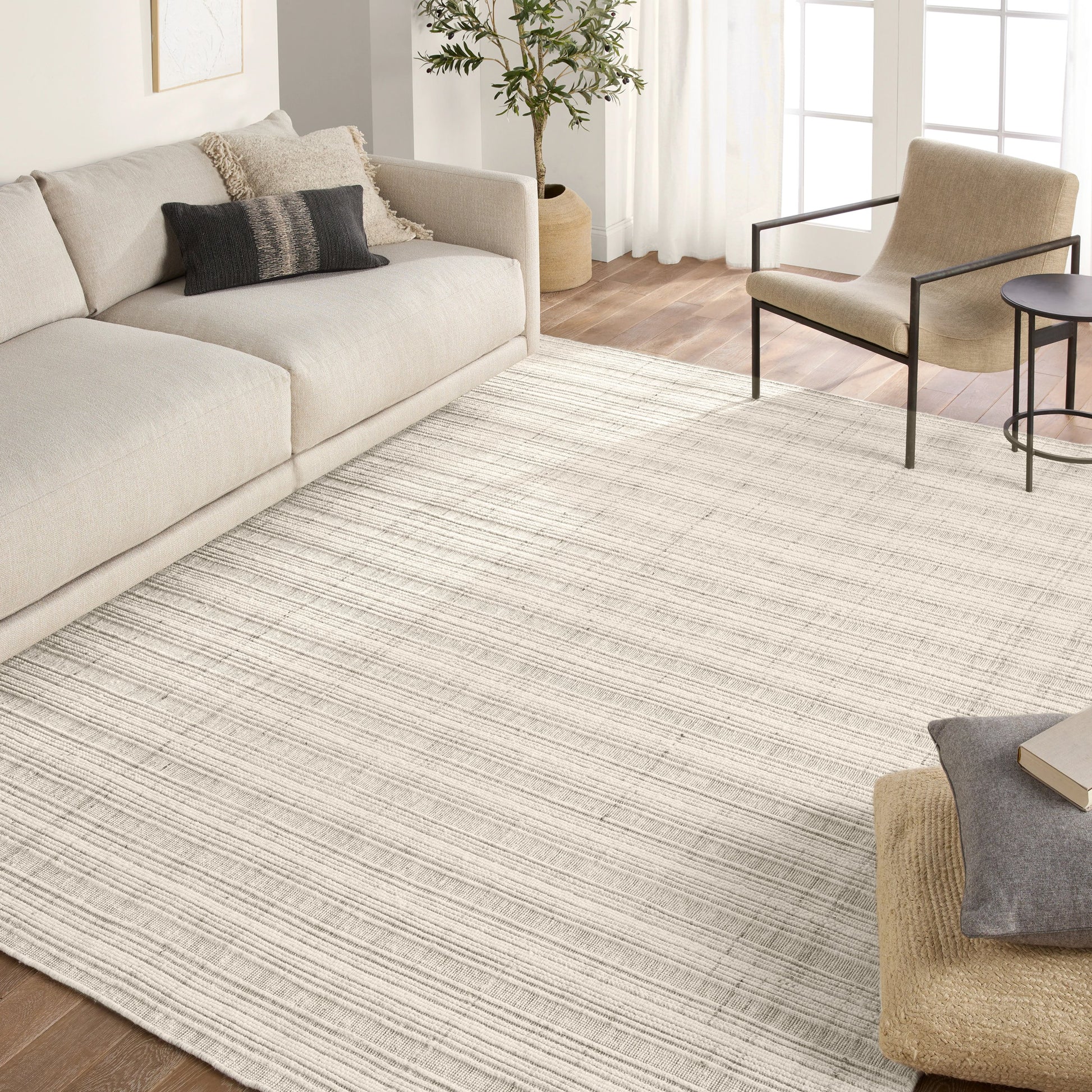 Promontory Rug by Jaipur Living in cream, gray. Made from 100% wool in a unique style.
