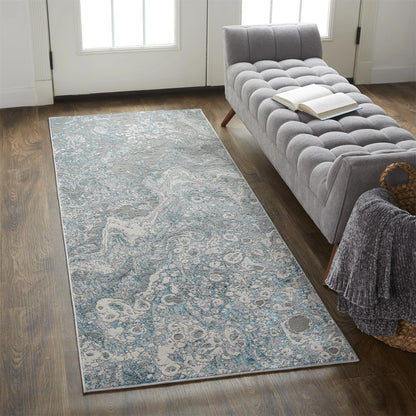 Azure Rug - 3405F by Feizy in ivory, gray, blue. Made from polyester, polypropylene in a unique style.