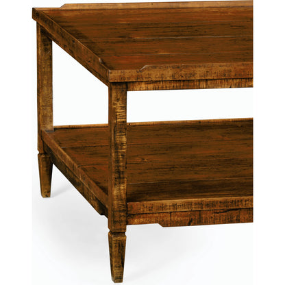 Casual Accents Country Walnut Cocktail Table by Jonathan Charles in brown and country farmhouse walnut. Made from acacia in a traditional style.