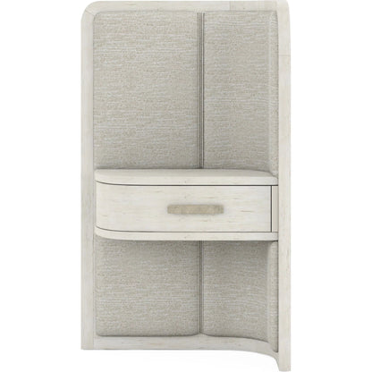 Ashlar Wall Panel Nightstand Set by A.R.T. Furniture in bisque. Made from parawood solids, birch veneers, foam, fabric, metal in a transitional style.