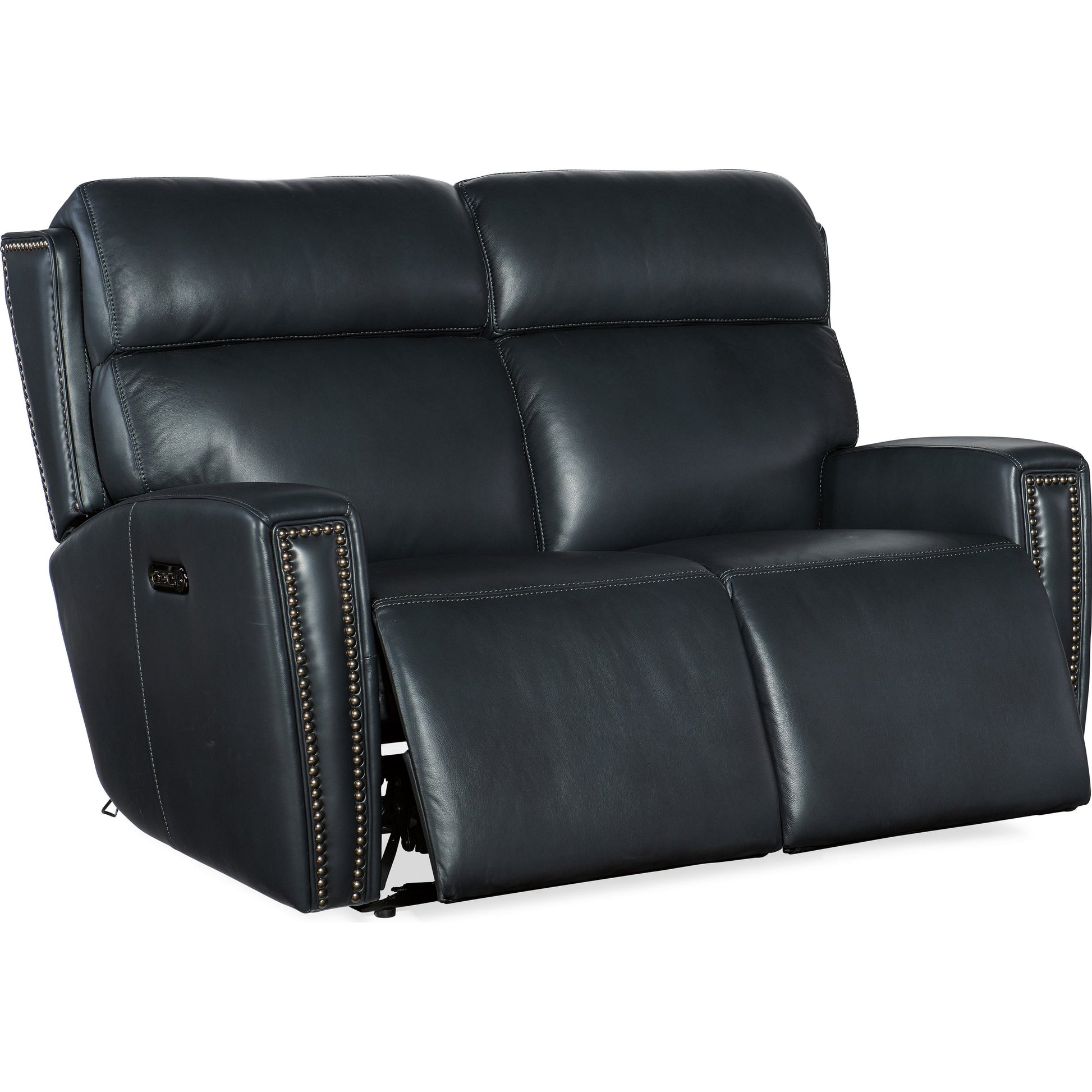 Ruthe Zero Gravity Power Recline Loveseat by Hooker Furniture. Made from leather in a traditional style.