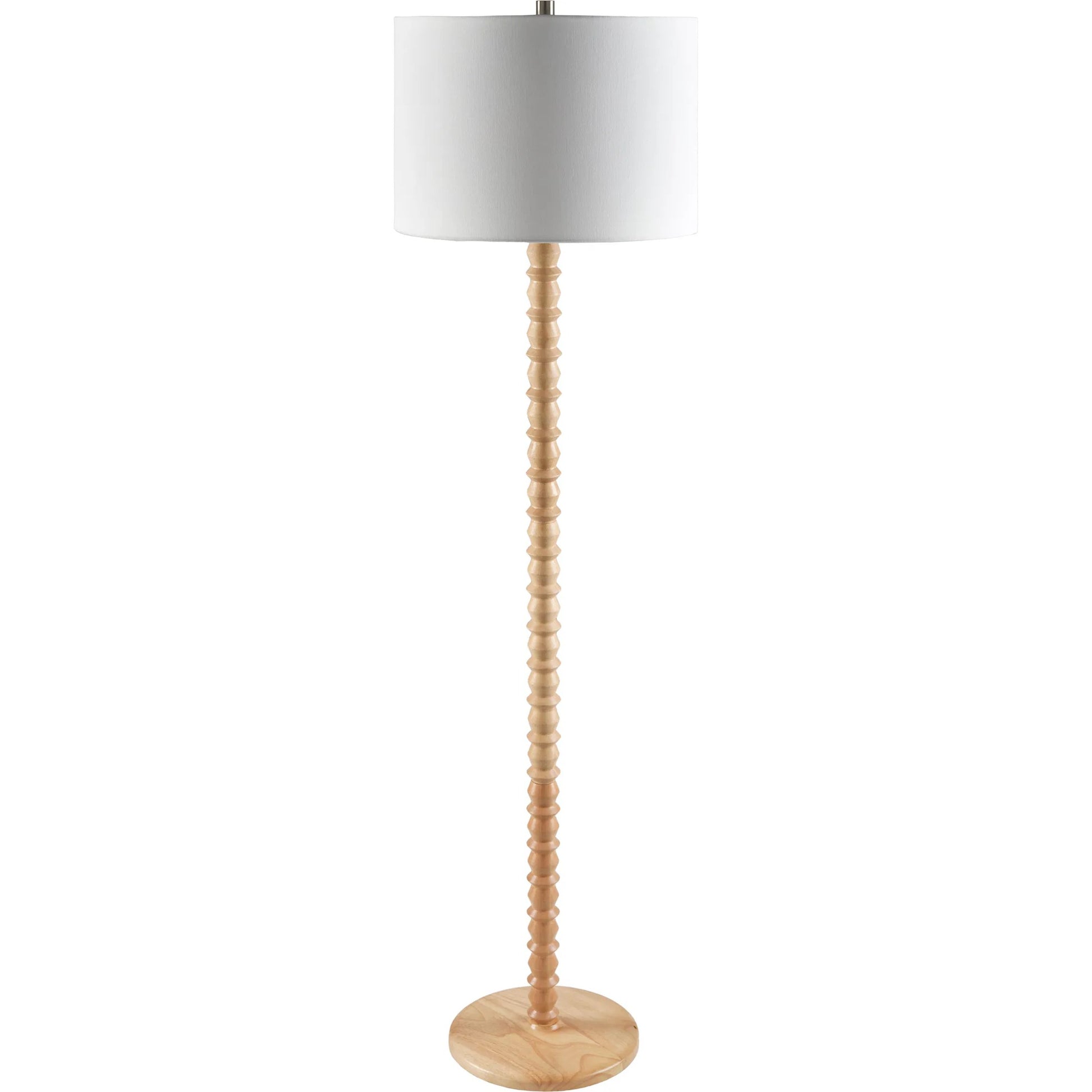 Padauk Accent Floor Lamp by Livabliss in paintedpaintedplated. Made from wood veneer, linen, polystyrene in a transitional style.