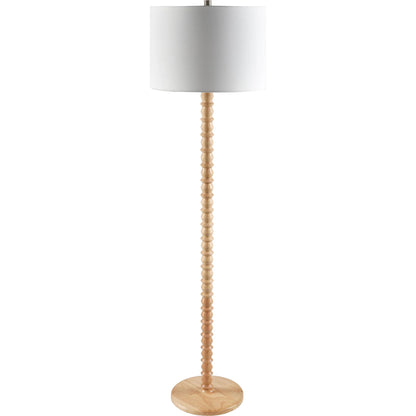 Padauk Accent Floor Lamp by Livabliss in paintedpaintedplated. Made from wood veneer, linen, polystyrene in a transitional style.