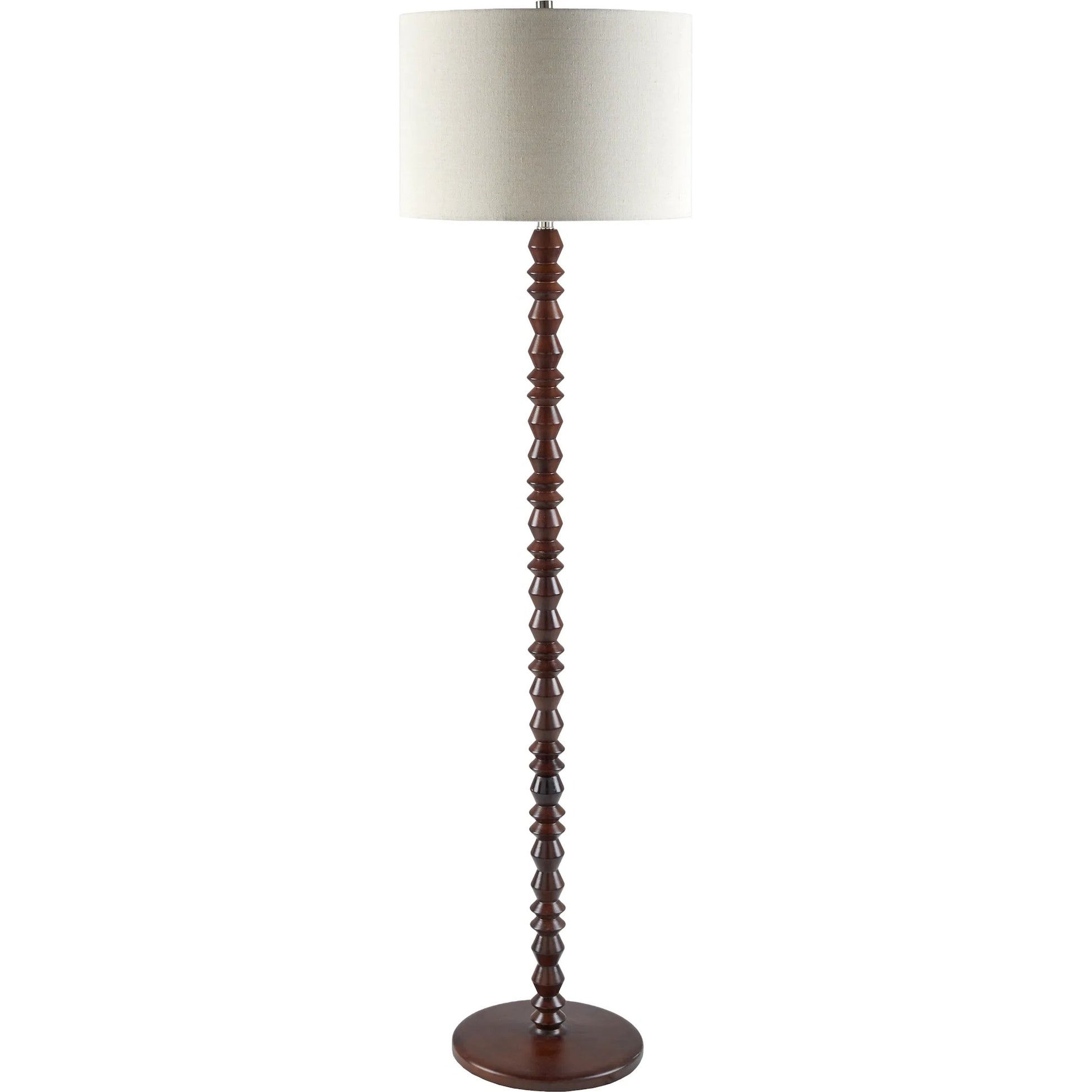 Padauk Accent Floor Lamp by Livabliss in paintedpaintedplated. Made from wood veneer, linen, polystyrene in a transitional style.