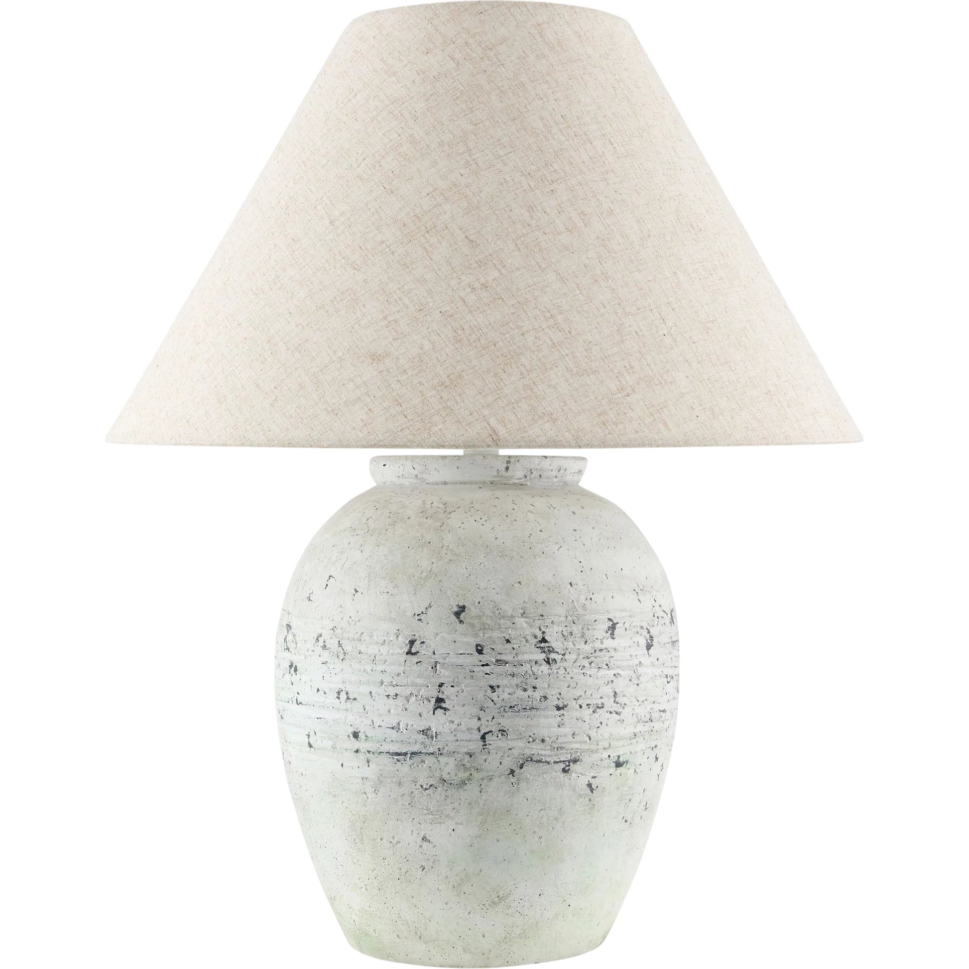 Padula Accent Table Lamp by Surya in wheat, translucent, white, metallic gold, metallic brass. Made from cement, linen, plastic, iron in a transitional style.