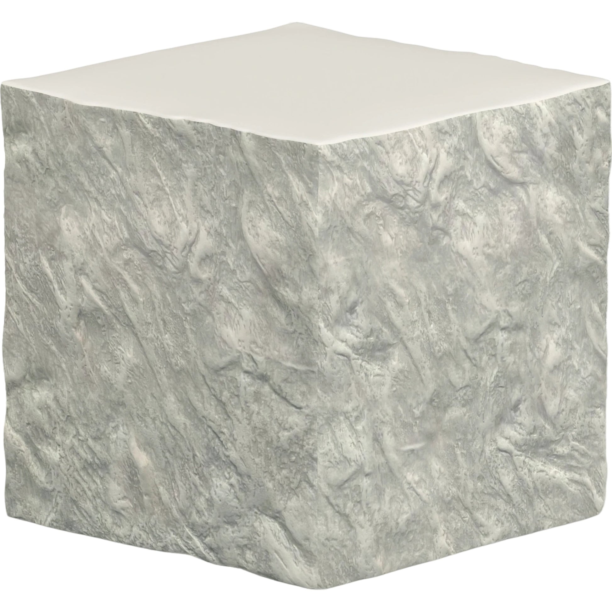 Antique Outdoor Stone End Table by Sunset West in stone. Made from gfr concrete in a modern style.