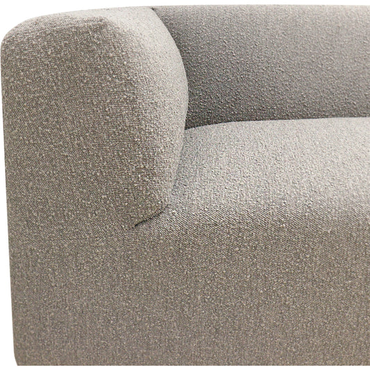 Portfino Curved Sofa by Pasargad Home in grey. Made from polyester fabric in a modern style.