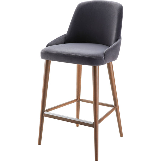 Peregrine Stool by Surya in upholstery: black, base: charcoal and wood finish. Made from upholstery: faux suede, base: beech wood, fill: 100% polyurethane foam in a modern style.