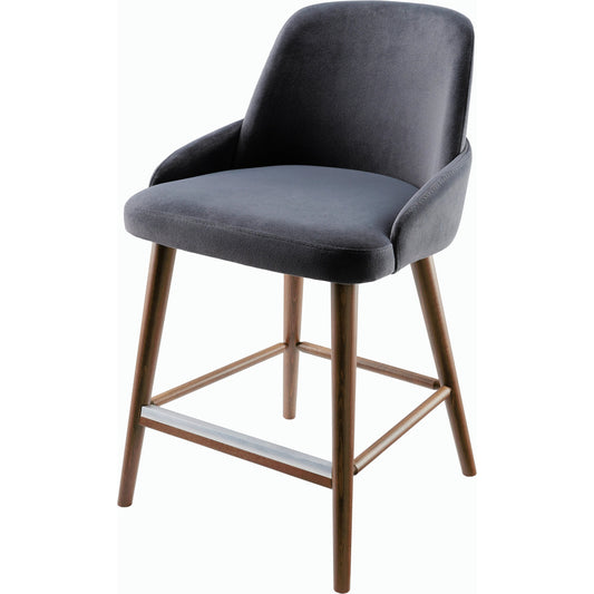 Peregrine Stool - 500130 by Surya in upholstery: black, base: charcoal and wood finish. Made from faux suede, beech wood, polyurethane foam in a modern style.