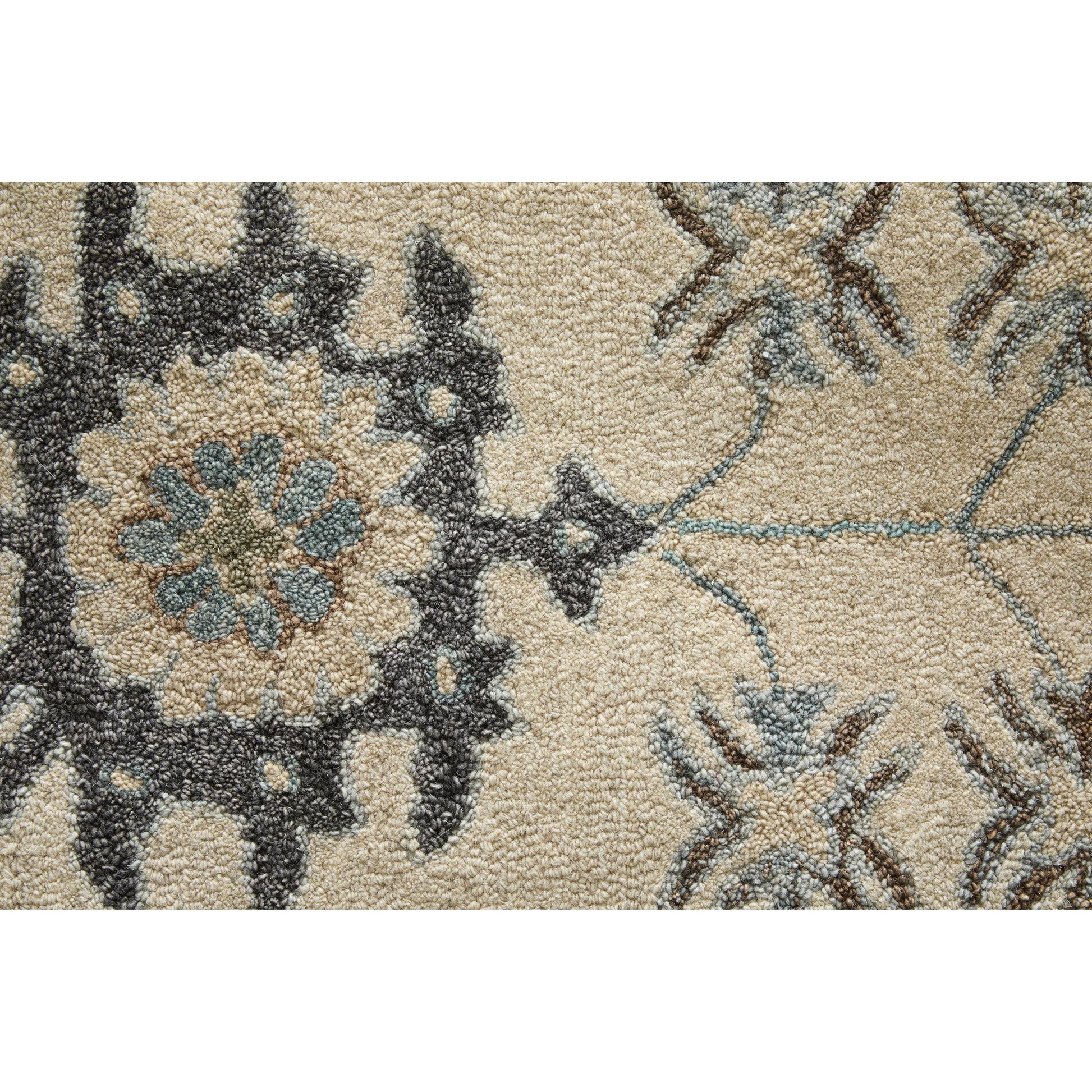 Springfield Transitional & Botanical SPF8A48F Rug by Feizy in ivory, tan, gray. Made from wool in a unique style.