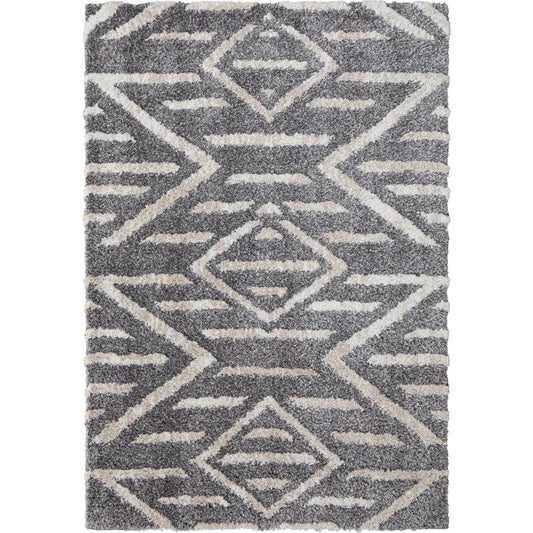 Mynka Transitional Diamond Rug - 39IBF by Feizy in gray, ivory. Made from polyester in a unique style.