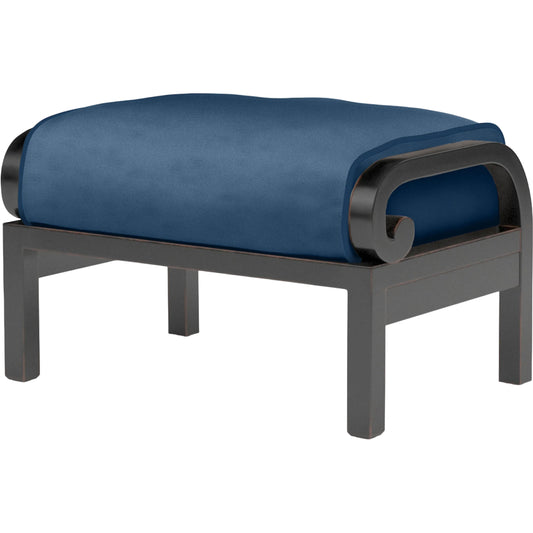 Monterey Outdoor Ottoman by Sunset West in browns. Made from aluminum in a cottage & farmhouse style.