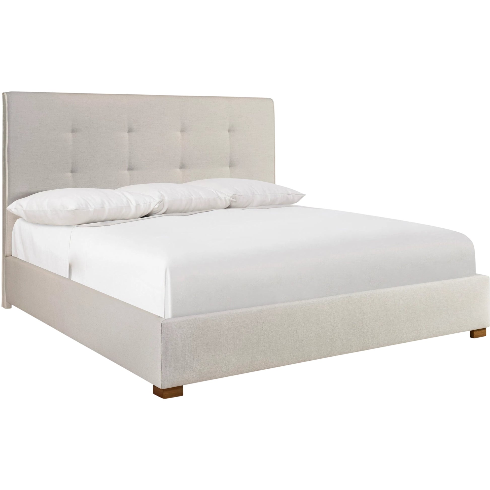 Loft Mason Panel Bed by Bernhardt in beige, tan. Made from fabric, wood in a unique style.